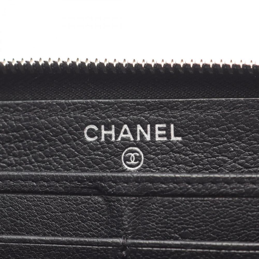 CHANEL Authentic Black Leather Logo Wallet - Picture 4 of 14